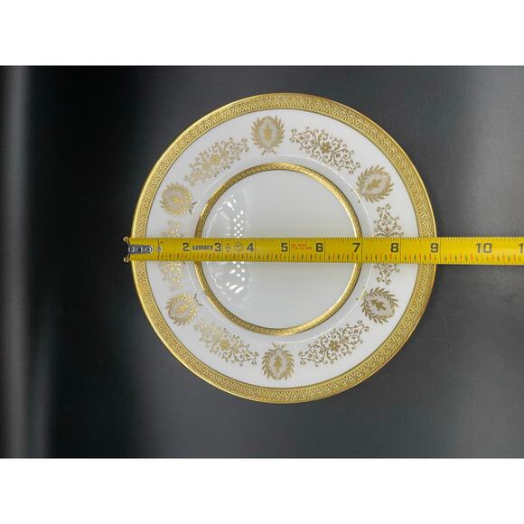 Coalport Lady Anne Salad Plate with Gold Encrusted Bands & Scrolls Bone China - Picture 6 of 6